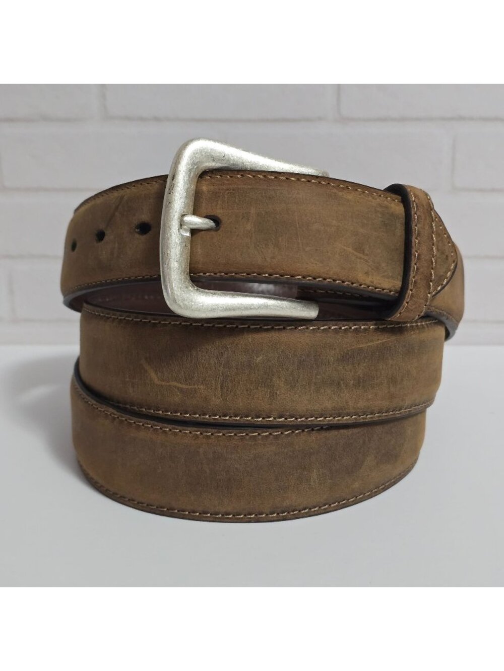 Nocona Mens Brown Distressed Leather Belt Size 54 N2450444 Western Rodeo Cowboy